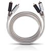 OEHLBACH Silver Express 150 | superba RCA stereo Set di cavi per lettore CD & Amplificatore | spofc & 2 di schermatura | 1,50 m - Argento