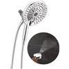 Delta Faucet 6-Setting In2ition 2-in-1 Dual Shower Head with ProClean Spray, Chrome Round Shower Head with Hose, Hand Held Shower Head, Chrome 75655