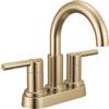Delta Nicoli Centerset, rubinetto da bagno con 2 maniglie in bronzo champagne, rubinetto per lavello da bagno Delta, rubinetto da bagno dorato a 3 fori, bronzo