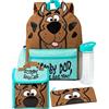 Scooby-Doo! Zaino 4 pezzi Bambini | Girls Boys Mystery Animated Character 3D Ears Rucksack Lunch Bag Pencil Case And Water Bottle Regali per borse per il ritorno a scuola