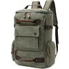 DORRISO Elegante Vintage Zaino Uomo Grande Borsa da Scuola 17.3 Pollici PC Portatile Borse con Maniglia per Viaggio Escursionismo Quotidiano Università Lavoro All'aperto Tela Uomo Backpack Verde