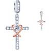 CRISNATA Posso fare tutte le cose ciondoli croce, si adatta Pandora braccialetto cristiano collana, 925 Argento Sterling Bibbia versetto croce CZ perline di preghiera religiosa, regalo per