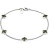 Kuzzoi Buddha - Bracciale da uomo in argento 925 con quadrifoglio smaltato (verde)