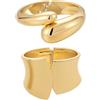 Yowivon Braccialetti Rigidi d'Oro per Donna, Set di 2 Bracciali a Goccia, Bracciali Impilabili con Cerniera, Polsino Spesso Non Appannato, Regalo di Gioielli per Natale/San Valentino/Compleanno