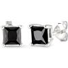 Kuzzoi Orecchini da uomo con zirconi scintillanti neri (4 mm) in argento Sterling 925, orecchini da uomo, 0303152725