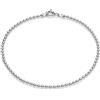 Aka Gioielli® - Bracciale Donna Argento 925 Rodiato - Catena Maglia Sfere/Palline 2 mm - Lunghezza: 20 cm