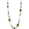 BULINLIN Collana lunga in argento con perline per donne, fatta a mano, collana a catena con perline di cristallo per gioielli alla moda regali, 38 inches, Resina Perla Cristallo