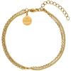 Purelei Bracciale Timeless - Doppia fila con diversi stili di catena, impermeabile e regolabile, in acciaio inox placcato oro 14 K, placcato oro rosa 18 carati o argento, Eine Grösse, Acciaio