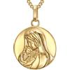 BOBIJOO JEWELRY - Pendentif Médaille Collier Vierge à l'enfant Jésus 25mm Femme Acier inoxydable Or Plaqué