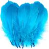 Duories 100 Piume Colorate per Fai da Te,Piume D'Oca Naturali,Piume D'Oca Indiane,per Fai da Te,Maschere,Cappelli,Orecchini,Decorazione per Capelli,acchiappasogni,Matrimoni,Carnevale,Feste,12-18 cm,Lago Blu