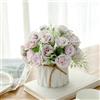 AUSHOPLAH Fiori artificiali, fiori artificiali, come veri, fiori coraggiosi in vaso, scrivania piccoli vasi di fiori, decorazione per matrimonio E338 (A viola)