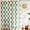 Ohocut Tenda da doccia a scacchi, verde salvia per bagno, graziosa estetica retrò a scacchiera, tessuto lavabile in lavatrice, 183 x 183 cm