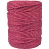 APREGGIO Corda Macramé 3mm x 100m, Filato di Cotone a Torsione Singola (Single Twist) per Arazzi, Portapiante e Decorazioni DIY - Colore: Rosso lampone