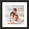 Icona Bay - Cornice per Foto 20x20 cm Nera con Passepartout Rimovibile per Foto 15x15 cm - Cornice Moderna in Legno Ingegnerizzato - Da Tavolo o da Parete - Collezione Bliss