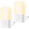 CandLuc Luce Notturna Bambini Luce Notturna da Presa 3 Livelli Luminosità con Sensore Crepuscolare, Lampada Bambini Notturna Luci Notturne da Presa per Camera dei Bambini, Bagno, Corridoio, Cucina, Scale