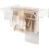 YOUDENOVA Stendibiancheria da parete, estensibile a parete con 7 aste, salva spazio, per lavanderia, portasciugamani in metallo per bagno, (42-80) x 59 x 19 cm, bianco