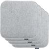 Brandsseller Set di 4 Cuscini in Feltro 35x35x2 cm - Cuscini quadrati e robusti per sedie da interno ed esterno, imbottiti e resistenti - Grigio chiaro