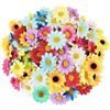 GEFIRE Fiori Finti per Decorazioni 100 Pezzi Fiori Decorativi Artificiali di 4 cm di Diametro Crisantemi Artificiali in 19 Disegni a Colori Adatto per Artigianato Fai-da-te Matrimoni Feste(Mescolare)