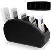 PRITOK Supporto telecomando con 5 tasche telecomando supporto in pelle PU grande supporto per TV, DVD, 4K Stick e Bluray telecomandi, organizzatore da scrivania per penne, telefono cellulare