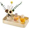 GORESE Vassoio Portaoggetti da Bagno, Vassoio Decorativo Organizer da Bagno Porta Profumi in Pelle Svuotatasche Ingresso Vassoio da Letto Vassoi Portagioie per Bagno,Soggiorno,Camera da Letto(Oro)