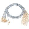 QUARKZMAN 10 Pezzi Filo Per Collana Cerato All'Ingrosso, 18 Pollici E 1.5Mm Di Diametro Cordoncino Per Collana Con Chiusura Per Ciondoli, Braccialetti, Collane, Materiali, Grigio