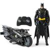 DC Comics, Batcycle stealth radiocomandato di Batman con action figure di Batman da 30 cm, giocattoli dei supereroi per bambini e bambine dai 4 anni in su