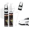 Penriter 2 Pezzi Penna Ritocco Carrozzeria Bianco 24ml, 2 in 1 Rimuovi Graffi Auto, Penna per Ritocco Auto, Penna per Riparazione Graffi Auto, Soluzione Veloce per Graffi Auto, Pennarello Copri Graffi Auto
