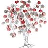 Casablanca modernes Design Casablanca Decorazione da parete Love Tree - Quadro in metallo XXL albero con foglie - Decorazione da parete soggiorno - Colori: rosso grigio argento - 80 x 72 cm