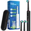 NONE Spazzolino Elettrico Rotante Ricaricabile per Adulti con 3 Modalità, Timer 2 Minuti e Custodia da Viaggio, Compatibile con Testine Oral B