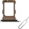 Cemobile Supporto di ricambio per slot per scheda SIM per iPhone 16 Pro e 16 Pro Max (versione SIM singola) con anello di tenuta in gomma impermeabile e perno di espulsione aperto (Desert Titanium)
