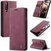 Ottcooed Cover per Huawei P30 Pro Custodia, Cover Pellicola a Libro Portafoglio in Pelle Porta Carte Protettiva Slot per Scheda Flip Case Wallet Case con Huawei P30 Pro, Rosso vino