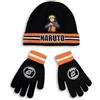 Vanilla Underground Naruto Boys Black Beanie and Gloves Set | Abbigliamento invernale con stampa personaggio Naruto | Accessori anime per il freddo | Abbigliamento accogliente per bambini