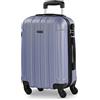 ITACA - Bagaglio A Mano Rigido Leggero Bagaglio A Mano 55X40X20 con 4 Ruote Silenziose Trolley Cabina Viaggio Aereo Ergonomico Durevole. Compatibile Ryanair, Malva