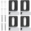 Yuanchu Set di 4 supporti per specchio, da parete, in acciaio inox, con tasselli e viti per specchi pesanti