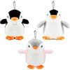GLAITC 3 Pezzi Mini Giocattoli di Peluche, Piccoli Animali di Peluche Pinguino Peluche con Catena di Perline Portachiavi Decorazione per Ragazzi e Ragazze