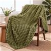 Exclusivo Mezcla Coperta Plaid Pile da Divano, 130x170 cm, Verde Oliva
