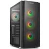 NOX XTREME PRODUCTS HORUS- Semitower M-ATX; E-ATX, lato e pannello frontale in vetro temperato, 4 ventole ARGB 120 mm incluse, nero