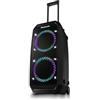 Panasonic SC-BMAX30 Altoparlante Portatile per Feste Bluetooth, Luci Integrate, Porta Bass Reflex, 320W, 14h Autonomia, USB, IPX4, Ingressi Chitarra e Microfono per Karaoke, Nero