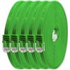 1aTTack.de 2m - verde - 5 pezzi - Cavo di Rete Ethernet Cat6 Piatto Lan Gigabit RJ45 Cat 6 compatibile Cat5 Cat5e Cat7 Cat8