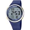 Calypso Orologio Digitale Sport Uomo Gomma Blu - 10 ATM, Data, Cronografo, Doppio Fuso, Luce, Allarme, 12/24 h - K5785/3 Color Splash