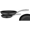 GSW 716505 - Set di 2 padelle in ghisa e acciaio INOX, colore: Nero