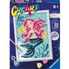 DISNEY PRINCESS, RAVENSBURGER, CREART RAVENSBURGER - CREART SERIE D: SIRENETTA, KIT PER DIPINGERE CON I NUMERI, GIOCO CREATIVO PER BAMBINI 7+ ANNI