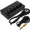 1 set di mixer audio stereo a 4 - mini mixer audio con microfono,