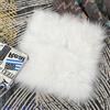 Molain Tappeti piccoli 25 cm soffici in pelliccia sintetica cuscino sfocato per fotografie puntelli unghie feste di Natale decorazione casa soggiorno divano camera da letto (bianco quadrato)