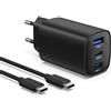 DEESOOCO Caricatore USB C 65W, 3 Porte GaN PPS PD Caricabatterie USB C Rapido USB Type C Ricarica Rapida Alimentatore USBC Compatibile con MacBook Pro/Air, iPad, iPhone 17/16, Galaxy S25/S24/S23 Ultra