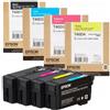 Epson XL Pack cartucce originali T40 T40D1 nero XL 80 ml + T40D2, T40D3, T40D4 XD2 ciano, magenta, giallo 50 ml per SureColor SC-T2100 SC-T3100 SC-T5100