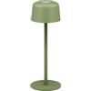 goobay Lampada da tavolo a LED ricaricabile 25 cm, 3 livelli di luminosità, comando touch, 150 lm, 3000 K, bianco caldo, autonomia fino a 12 ore, IP44, cavo di ricarica USB-C incluso - verde, 77677
