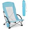 VEVOR Sedia da Campeggio Pieghevole Portatile con Schienale Alto Carico max. 150 kg, Sedia Pieghevole da Spiaggia Campeggio Picnic Pesca Attività all'Aperto, Portabicchieri, Colore Azzurro
