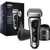 Braun Series 8, Regolabarba Uomo, Rasoio Elettrico Barba, Custodia da Viaggio, Tecnologia Sonica, Lame Flessibili, Custodia da Viaggio, Idea Regalo, Batteria Ricaricabile 8467cc Grigio