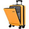 TydeCkare Trolley Bagaglio a Mano 55x40x20 cm, con Tasca Frontale, ABS+PC Rigido Ultraleggero Rigidità 4 Ruote Silenziose, Chiusura a Combinazione, Arancia